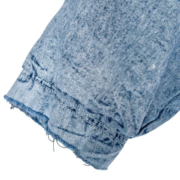 Vintage 80s Acid Wash Denim Cocoon Insulated Duster Maxi Coat, Baggy Streetwear - Picture 9 of 15